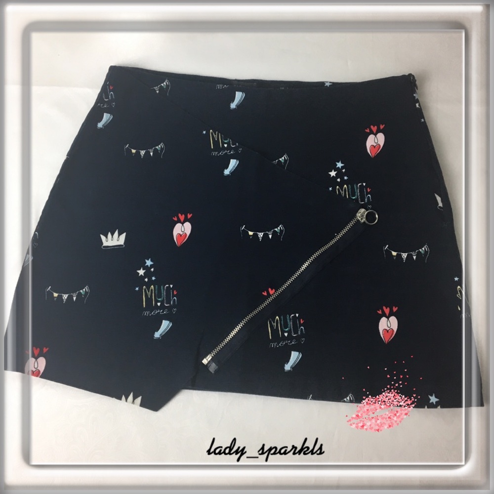 Zara Trafaluc Asymmetrical Mini Valentine’s Skirt Blue/Small - Picture 1 of 12